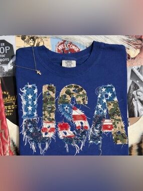 USA Patchwork Custom Tee